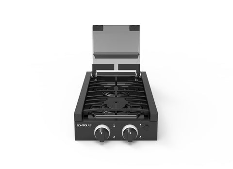 2-Burner Recessed Gas Cooktop with Glass Cover