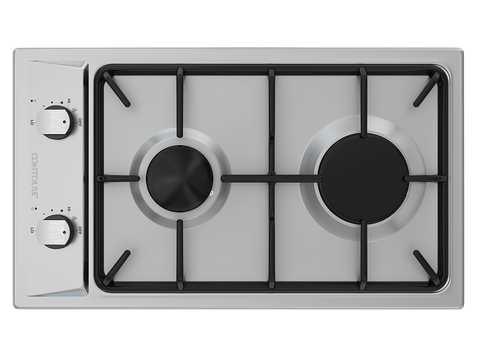 Deluxe 2-Burner Built-In Gas Cooktop with Electronic Ignition