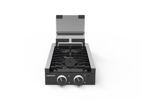 2-Burner Recessed Gas Cooktop with Glass Cover