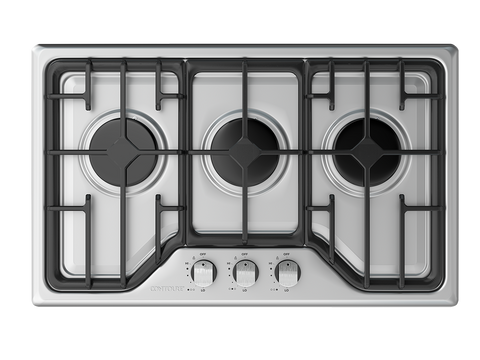 Deluxe 3-Burner Built-In Gas Cooktop with Electronic Ignition