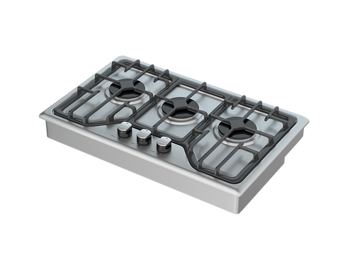 Deluxe 3-Burner Built-In Gas Cooktop with Electronic Ignition