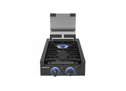 2-Burner Recessed Gas Cooktop with Glass Cover