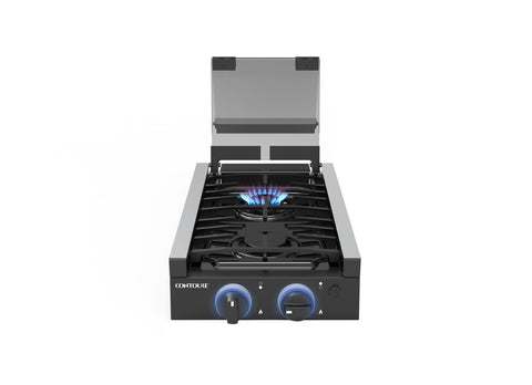 2-Burner Recessed Gas Cooktop with Glass Cover