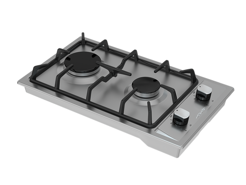 Deluxe 2-Burner Built-In Gas Cooktop with Electronic Ignition