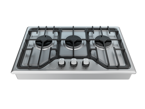 Deluxe 3-Burner Built-In Gas Cooktop with Electronic Ignition